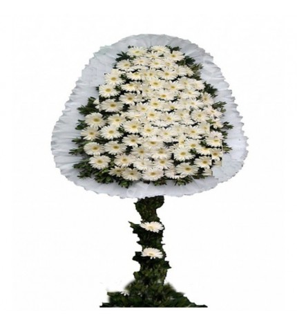 ayaklı çelenk beyaz